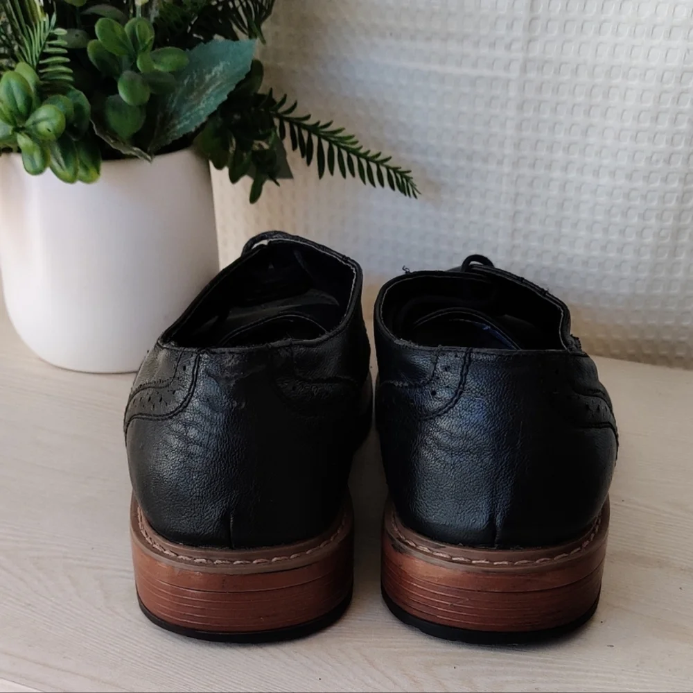 Perry Ellis Portfolio Davy Mens Black  Oxford Dress Shoes Size 11
